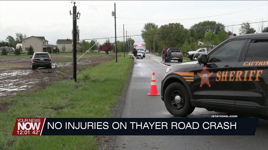 No injuries reported in Thayer Road single-vehicle crash