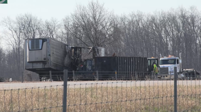 Traffic disrupted after semi catches on fire on I-75