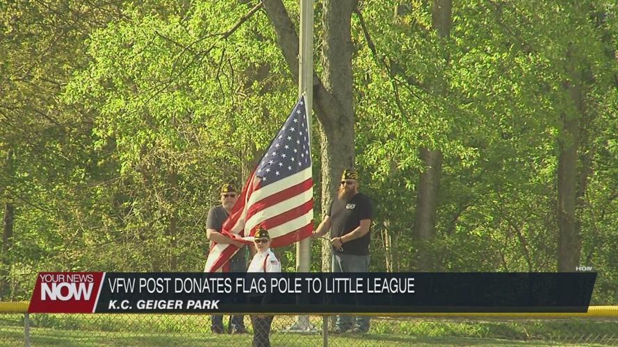 St. Marys VFW Post 9289 donates flag pole to little league