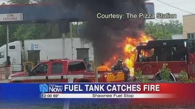 Fuel storage tank catches fire at Shawnee Fuel Stop
