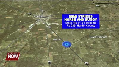 Two seriously injured after horse-drawn buggy is hit by a semi-truck in Hardin County