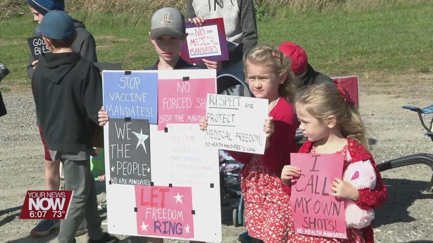 Lima General Dynamics workers hold rally against vaccine mandate Wednesday