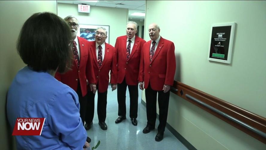 A son surprises his mom at Mercy Health-St. Rita's with a Lima Beane Chorus Singing Valentine