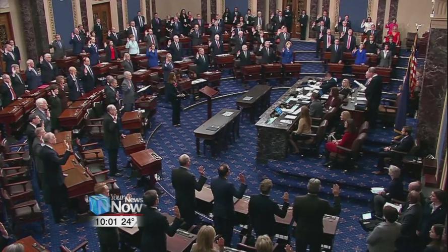 Senators sworn-in as jurors for impeachment trial