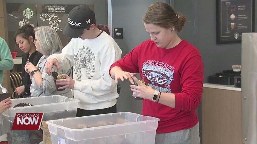 Ohio State Lima students spread kindness on campus through planting succulents