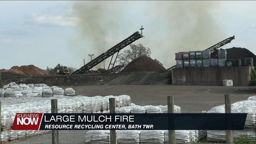 Crews battle large mulch fire in Allen County
