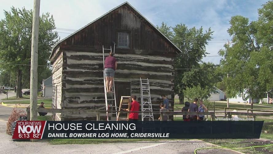 Cridersville Historical Society making repairs to Daniel Bowsher Log Home