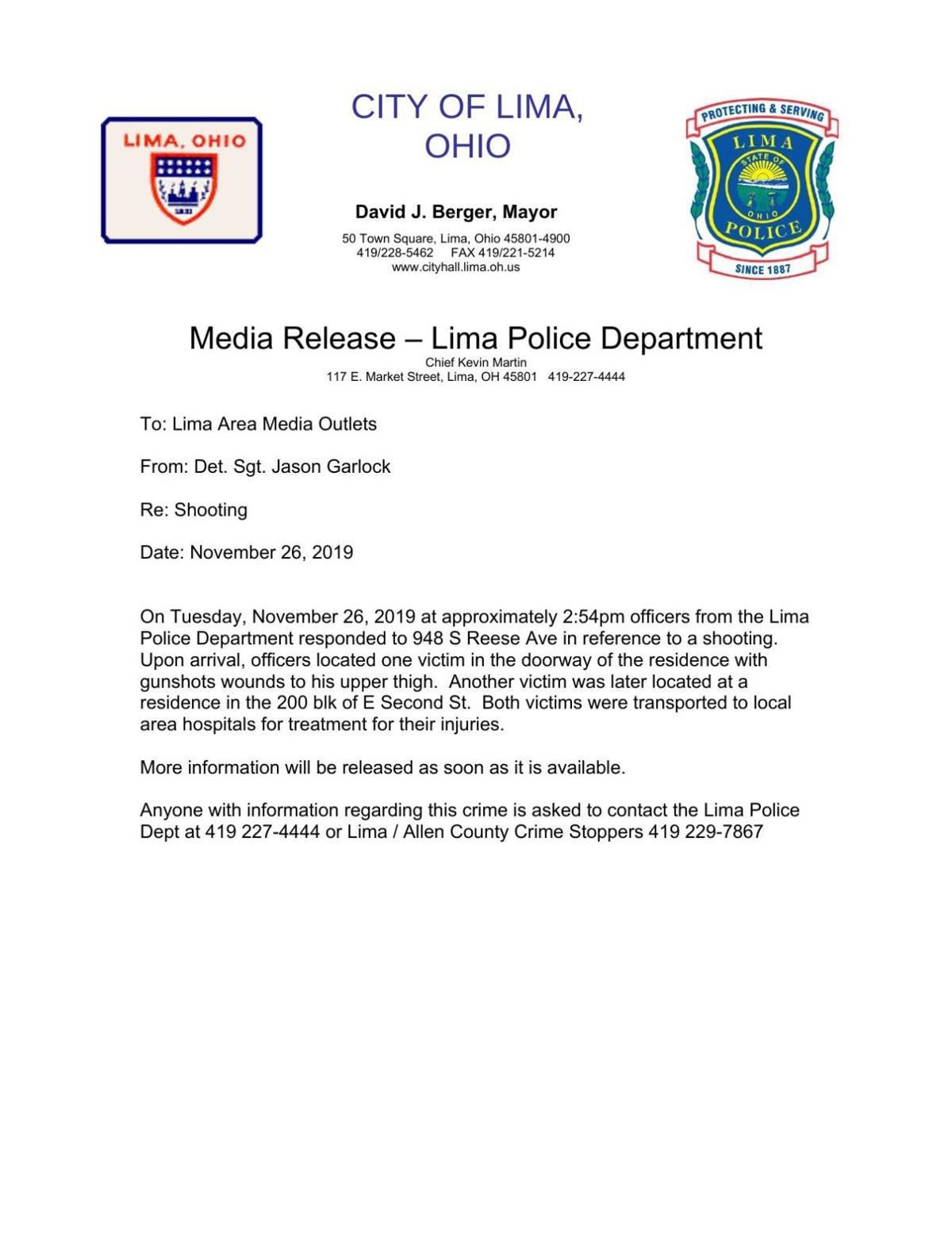 Lima Ohio Breaking News Shooting - yzwv857