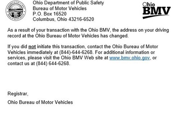 Post Card Warning Ohio BMV