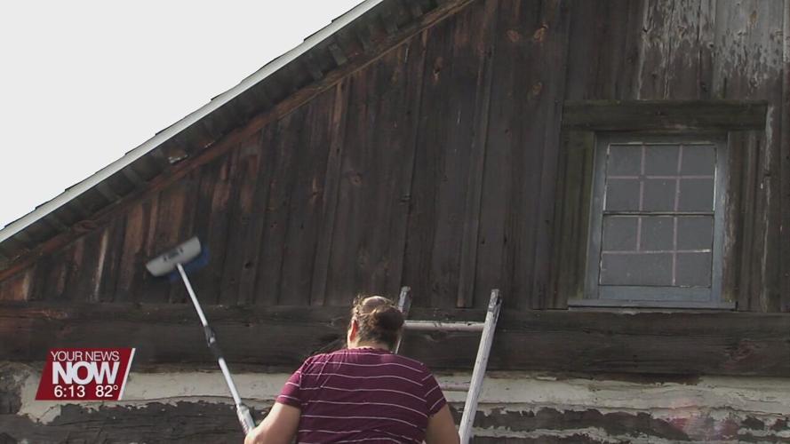 Cridersville Historical Society making repairs to Daniel Bowsher Log Home
