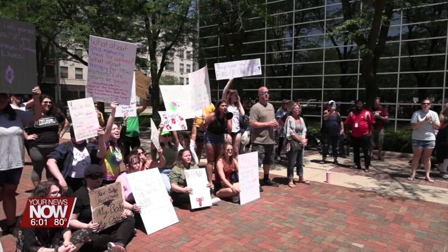 Protest in town square brings pro-choice supporters out