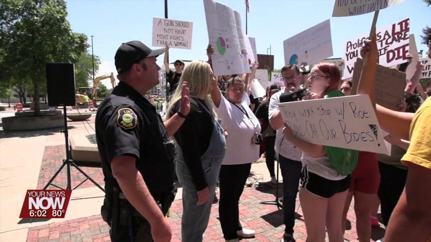 Protest in town square brings pro-choice supporters out