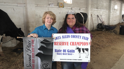 Two competitors share first-ever tie in Rate of Gain Dairy Beef Steer at Allen County Fair