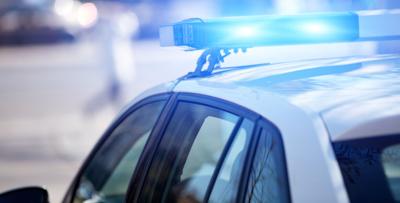 Police car with blue lights generic