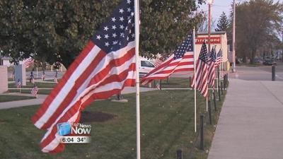 The Avenue of Flags fill the City of Delphos with the Red, White and Blue