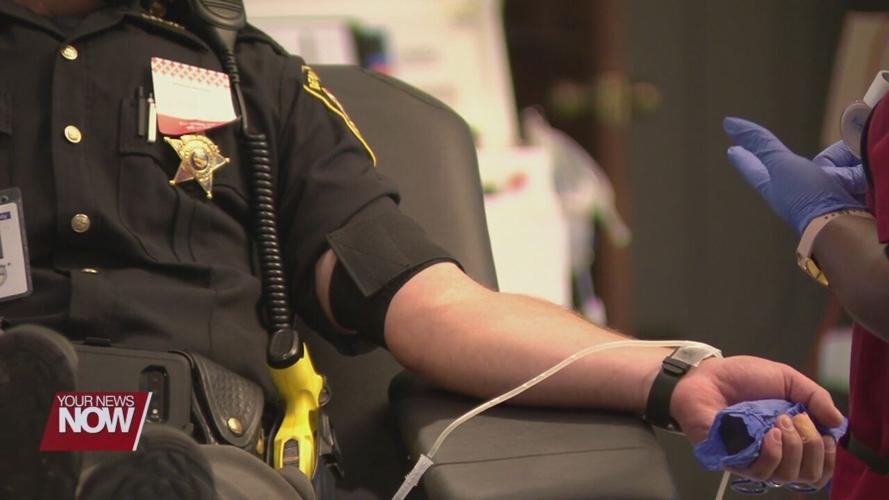 Hancock County law enforcement collect blood donations with Battle of the Badges