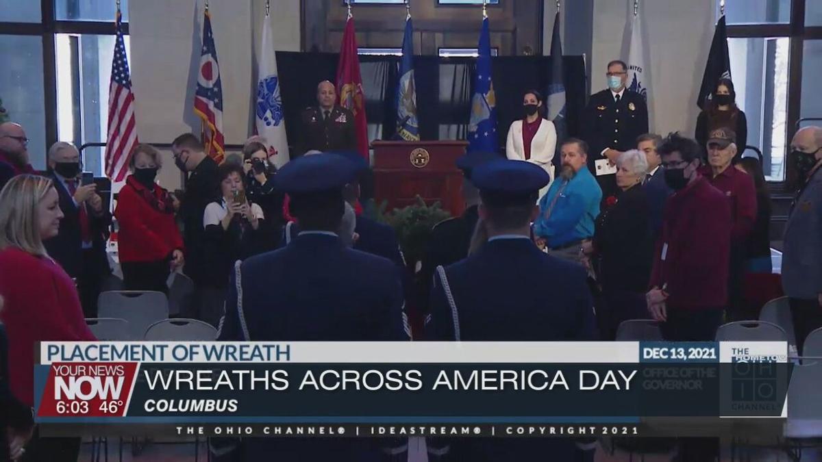 Ohio officials hold a Wreaths Across America event to honor fallen military personnel