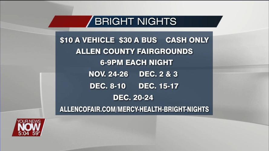 Beautiful lights and displays will illuminate the Allen County Fairgrounds starting on November 24th