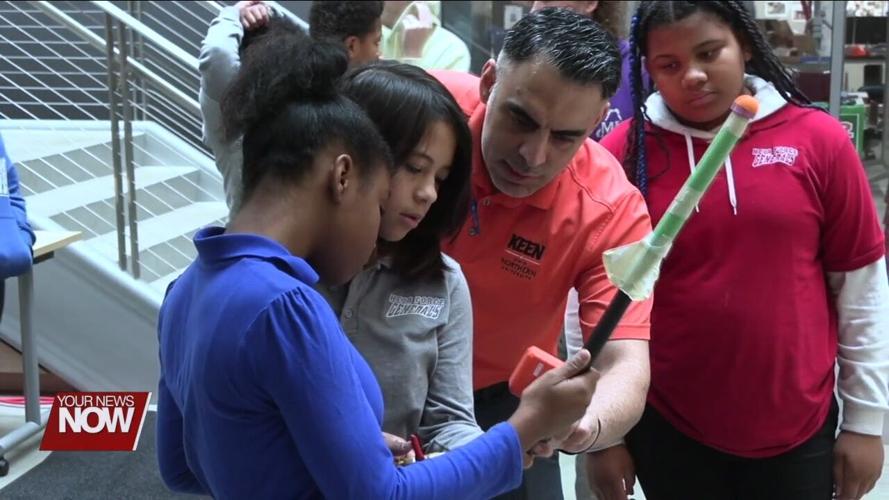 Students at Heir Force Community School take part in some engineering experiments at ONU