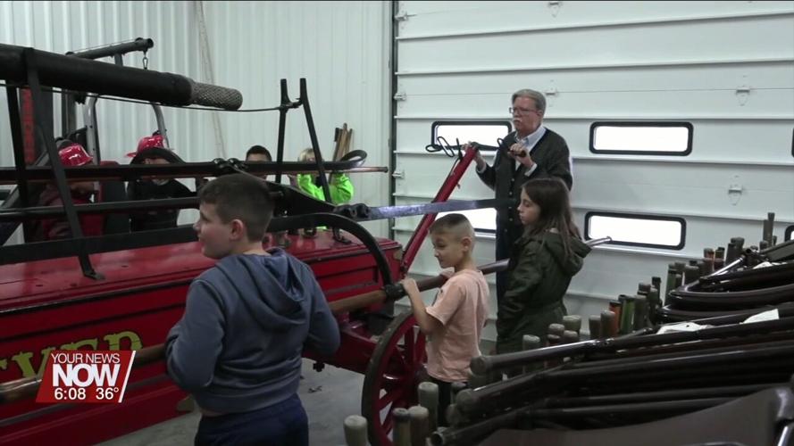 Young Historians get a lesson about Cridersville's fire department and the Great Fire of 1918