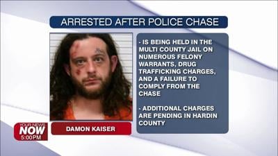 A Hardin Co. man arrested after chase ends in crash near Lima