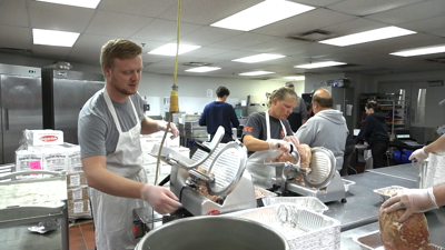 Volunteers of all ages come together for annual Thanksgiving feast prep