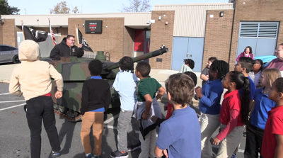 Heritage Students get up-close look at mini tank “Half-Pint”