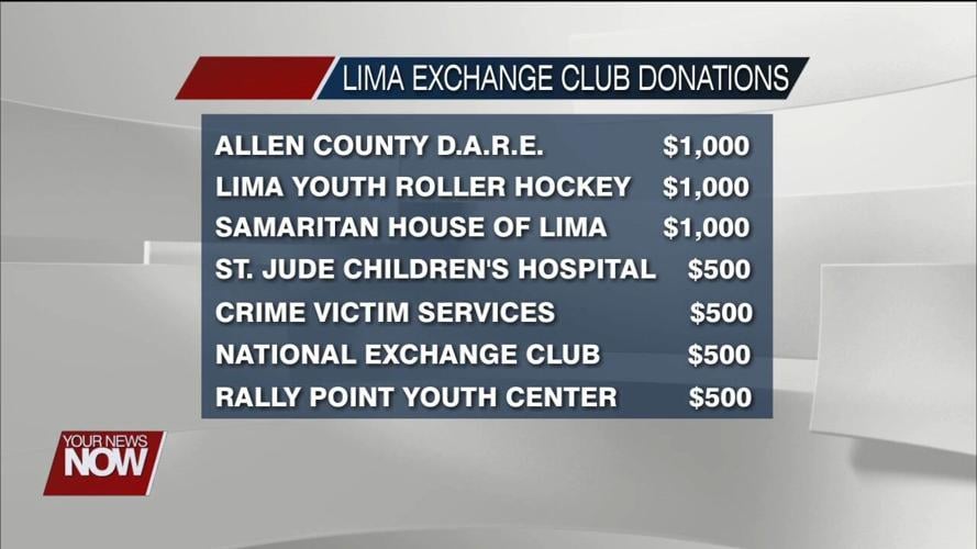 Lima Exchange Club donates to 12 area non-profits benefiting kids