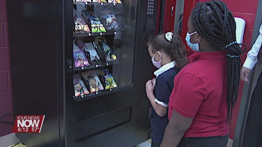 A vending machine takes on a new role at Lima's Heritage Elementary School