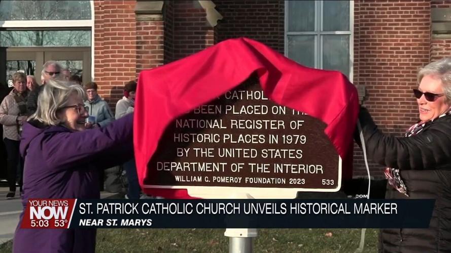 Historical marker commemorates the legacy and architecture of St. Patrick Catholic Church