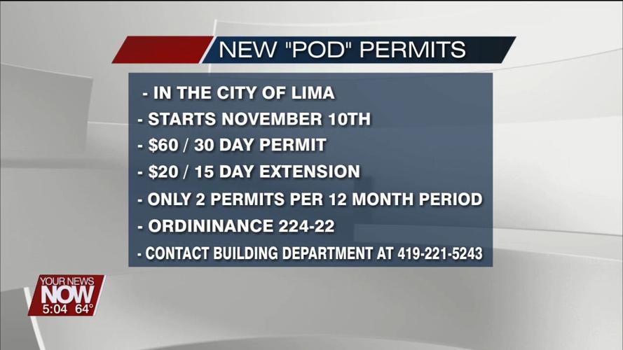 City of Lima reminding residents of new permit process for PODS