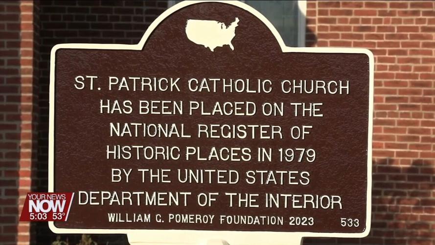 Historical marker commemorates the legacy and architecture of St. Patrick Catholic Church