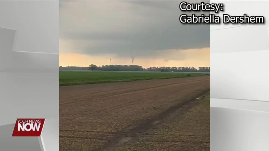 Reports of possible tornadoes touching down in Paulding, Putnam, and Hancock Counties