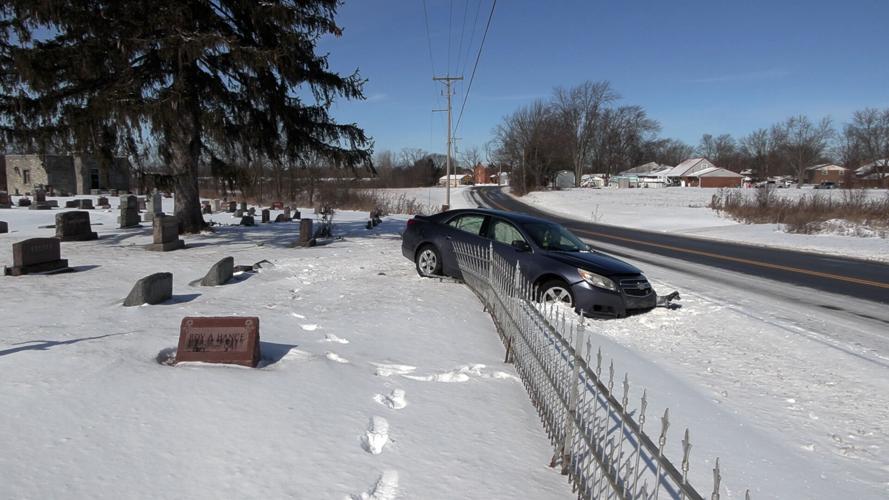 Snowy roads lead to single-vehicle accident