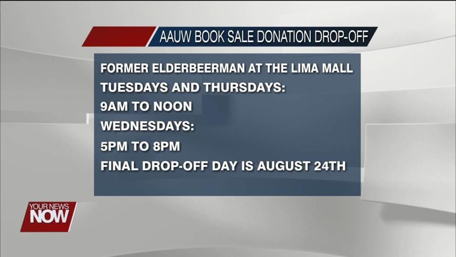 Donation collection ongoing for AAUW's annual book sale at the Lima Mall