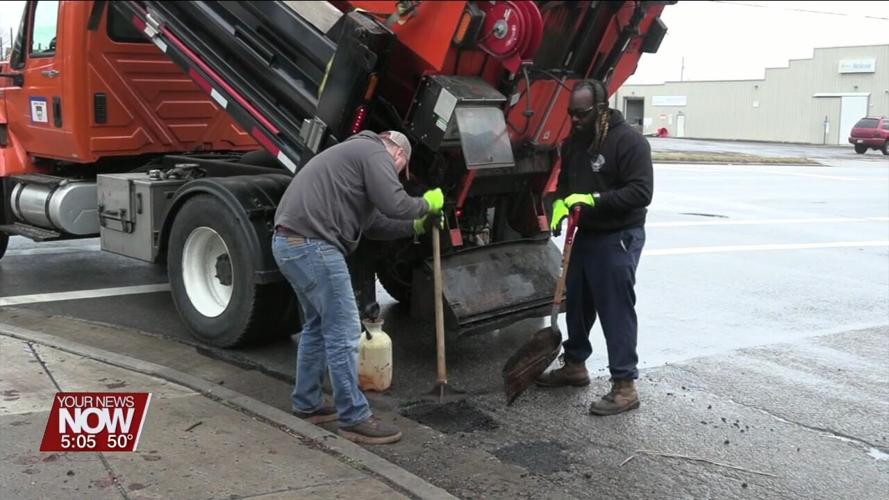 City crews are out patching potholes that have appeared due to recent weather swings