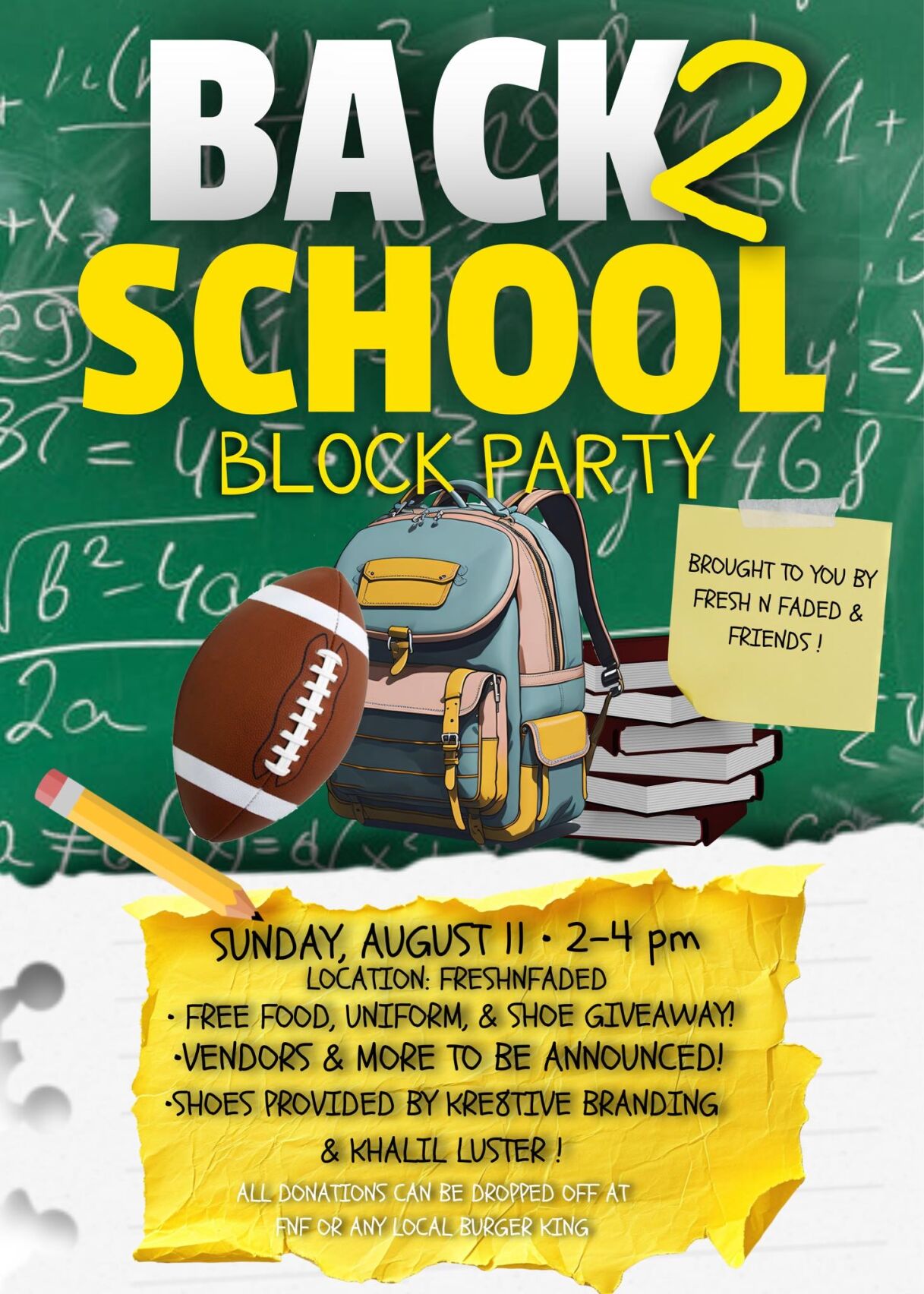 Back 2 School Block Party 2024 Flyer
