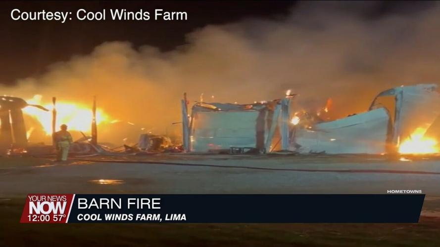 Nine area fire departments assist with early morning barn fire at Cool Winds Farm