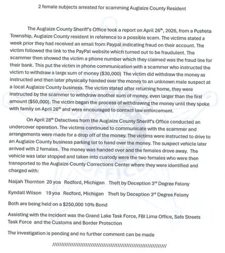 Auglaize County Press Release 2
