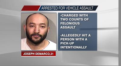 Man charged with intentionally hitting a person with a pick-up truck