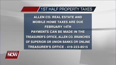 Allen County Real Estate and Mobile Home tax payments due on Friday Feb.14th