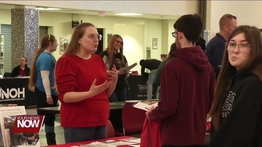 High school students gather information about college, trade school, and military branches through Allen County College Fair
