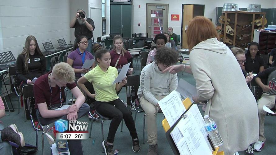 8th graders at Liberty Arts Magnet sing and play harmonica with Blues artist 1.jpg