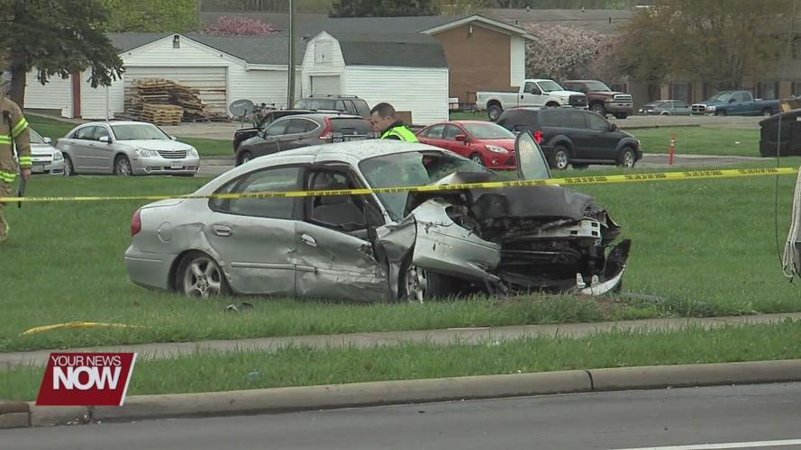 Fiery crash leads to power outage