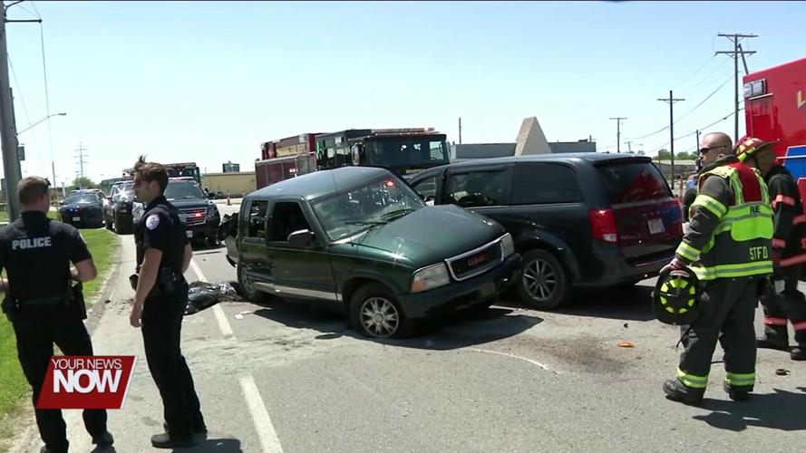 Two people were transported to the hospital after a twovehicle