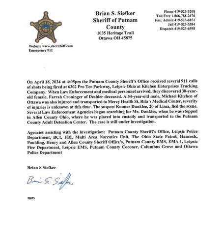 Press Release from Putnam County Sheriff's Office