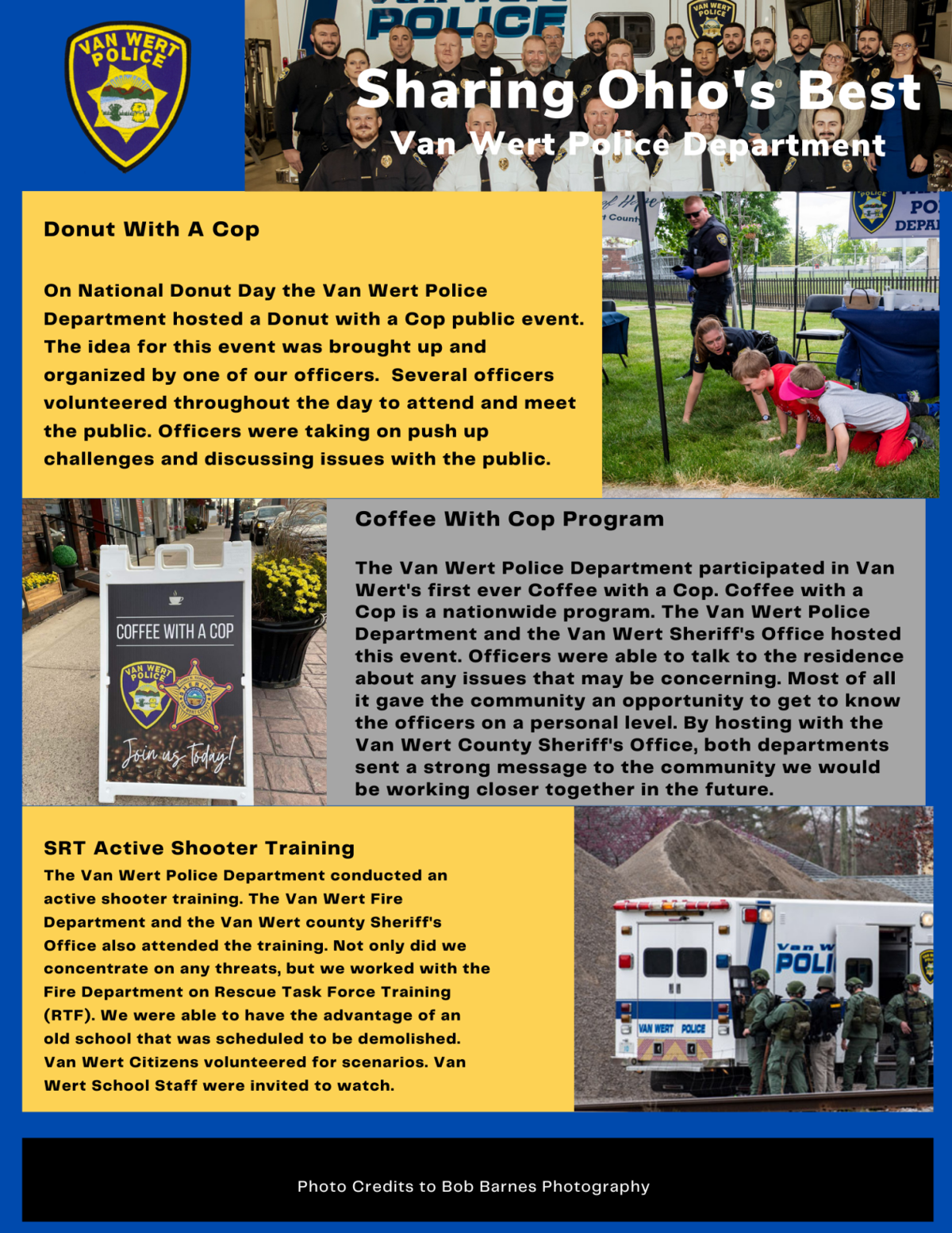 The Van Wert Police Department named the February 2023 Agency of the Month  | News | hometownstations.com
