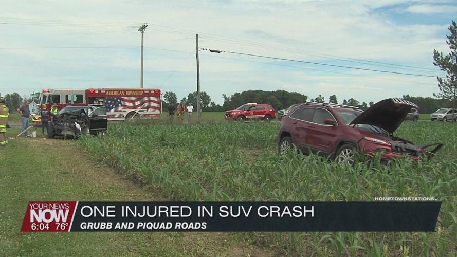 One injured in crash at Grubb and Piquad Roads intersection