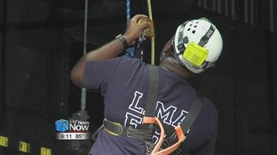 Local fire departments join in on rope rescue training