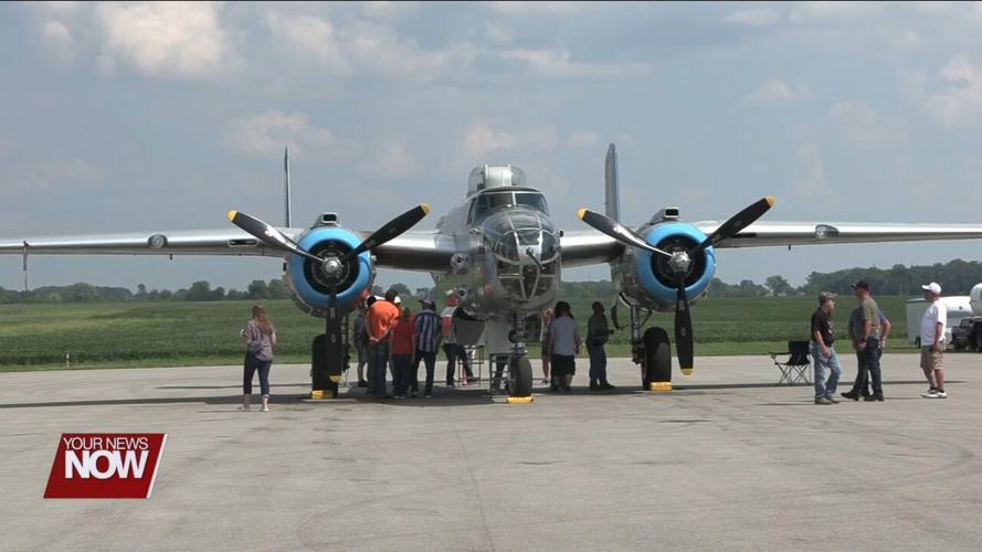 Visitors explore real bomber planes used in World War II at Allen County Airport